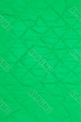 green quilted fabric