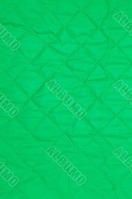 green quilted fabric