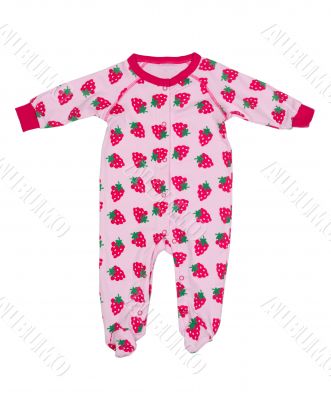 Clothing for newborns with strawberry pattern
