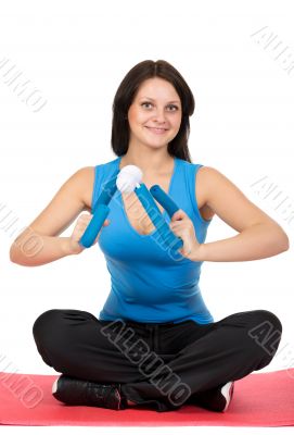 young girl doing fitness