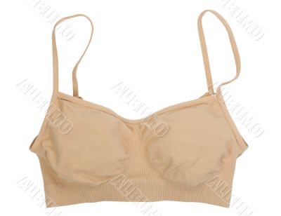 Beige seamless microfiber bra