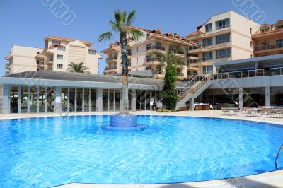 Resort at coast of Mediterranean sea.