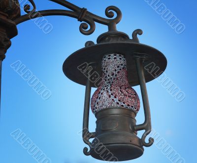 Lantern on the street its original form as an antique lamp.