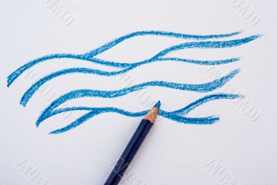 Hand drawing water with pencil