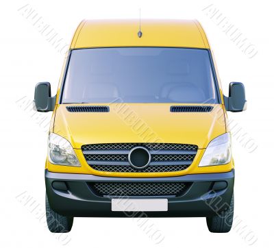 Commercial van isolated