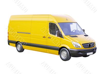 Commercial van isolated