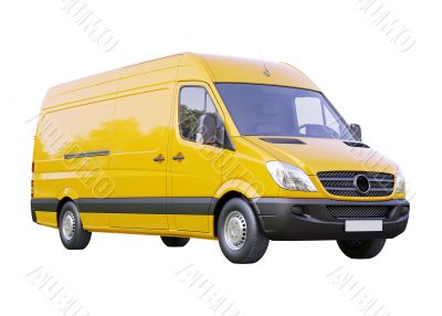 Commercial van isolated