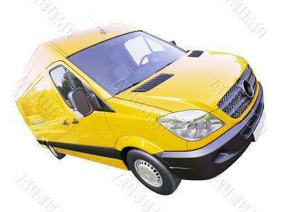 Commercial van isolated