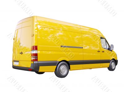 Commercial van isolated