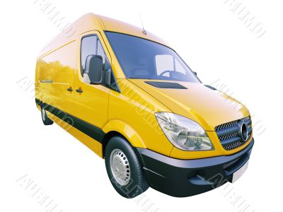 Commercial van isolated