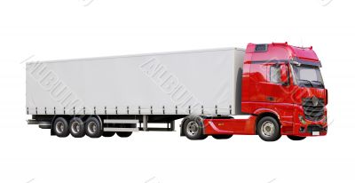 Semi-trailer truck isolated