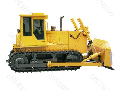 Heavy crawler bulldozer  isolated 
