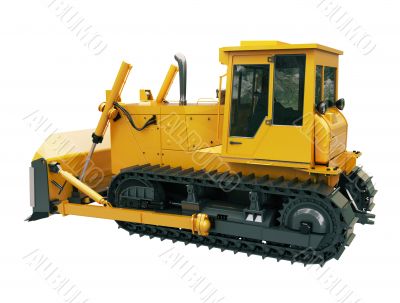 Heavy crawler bulldozer  isolated 