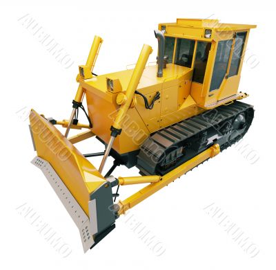 Heavy crawler bulldozer  isolated 