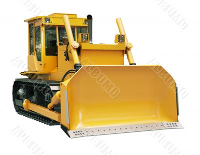 Heavy crawler bulldozer  isolated 