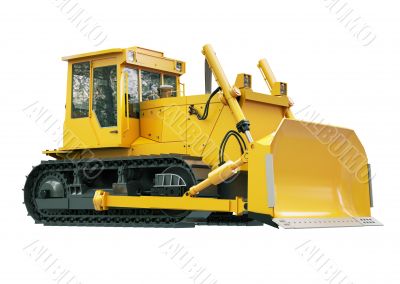 Heavy crawler bulldozer  isolated 
