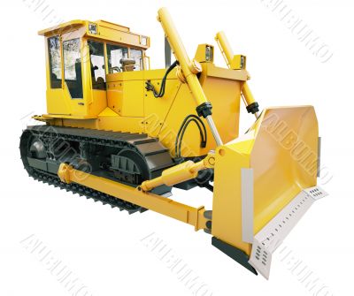Heavy crawler bulldozer  isolated 