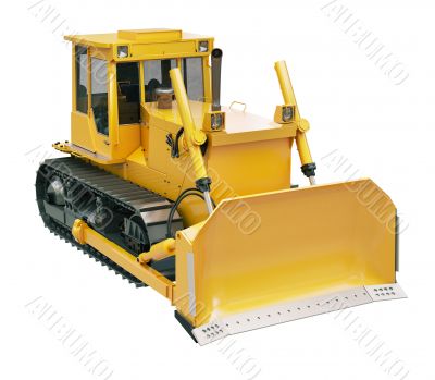 Heavy crawler bulldozer  isolated 