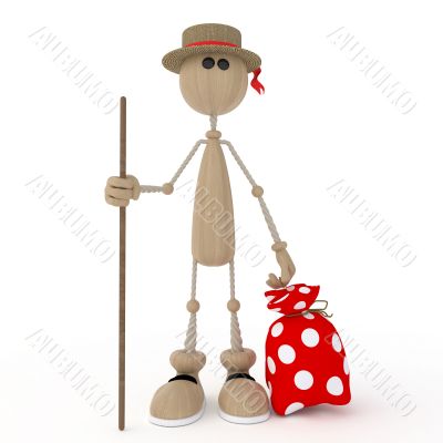 The 3D person prepares for a campaign.