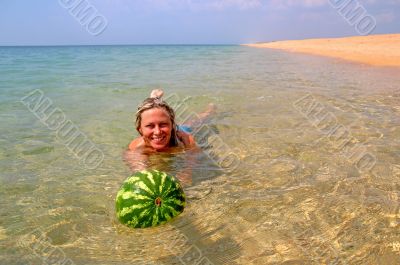 Girl with a watermelon 