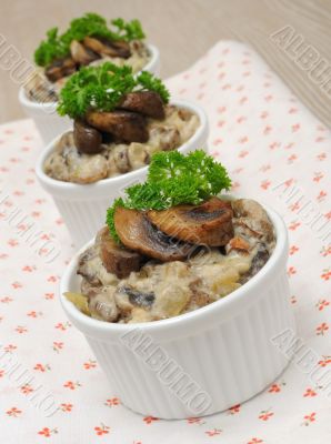 Mushrooms in a creamy sauce