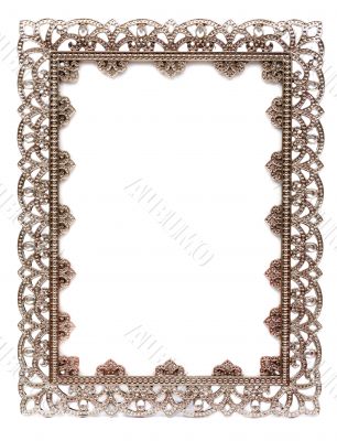 An empty metal frame isolated on white