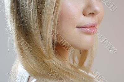 Young woman with beautiful lips