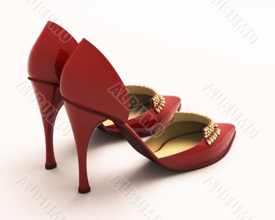 Women`s red shoes