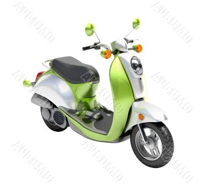 Trendy retro scooter close up