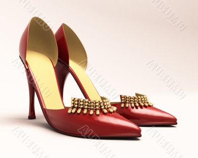 Women`s red shoes