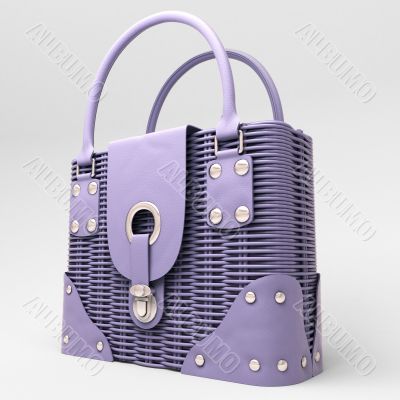 Lilac wicker handbag