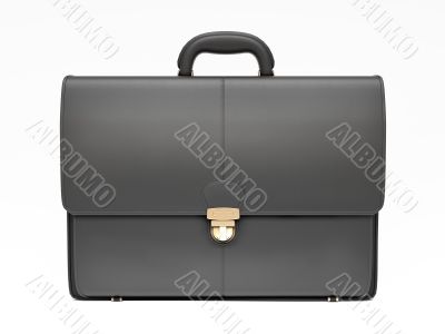 Black business briefcase isolated
