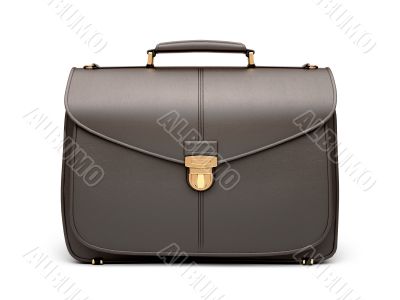 Black business briefcase isolated