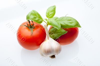 Tomato, mint and garlic