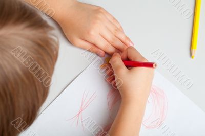 Child draws
