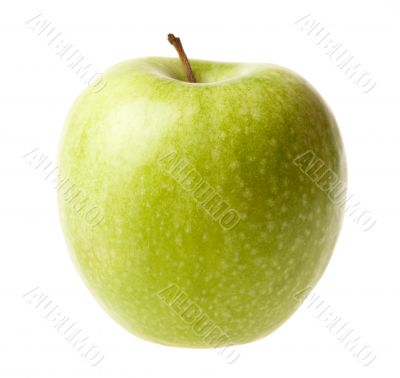 Green ripe apple isolated