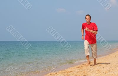 The Man Running Along The Costline