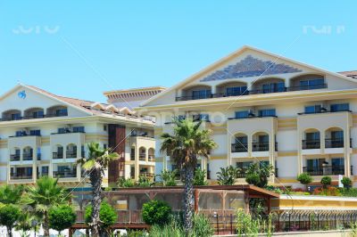 Beautiful resort located on the sea coast.