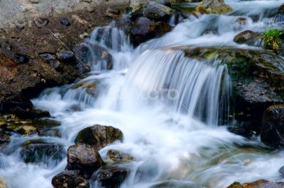 Rocks and waterfall