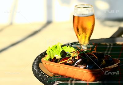 Mussels on the plate