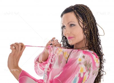 woman with African braids