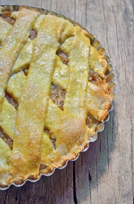 Apple Pie On Wooden Background