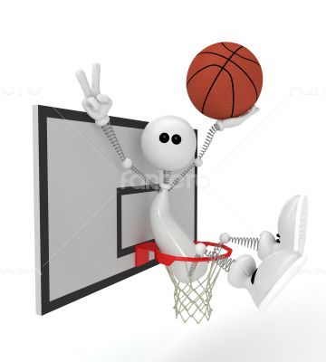 3d little man basketball player.