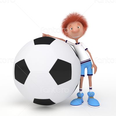 3d boy football player.