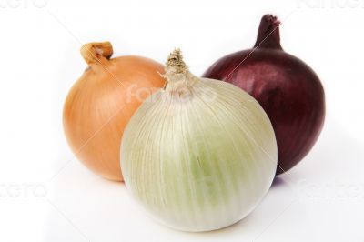 Three different types onions