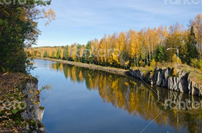 Fall reflections in water