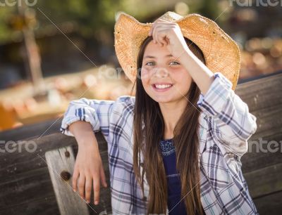 Preteen Girl Portrait at the Pumpkin Patch