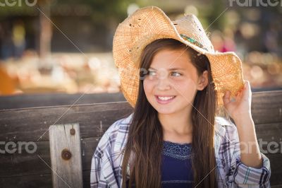 Preteen Girl Portrait at the Pumpkin Patch