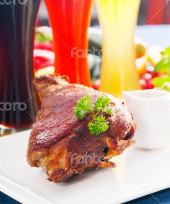 original German BBQ pork  knuckle