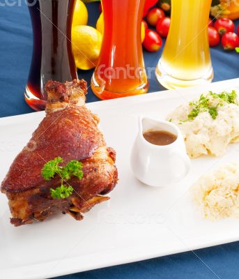 original German BBQ pork  knuckle